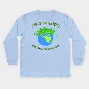 Peas On Earth Kids Long Sleeve T-Shirt